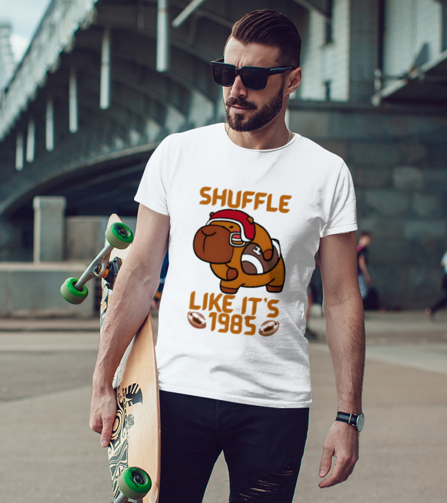 Shuffle Like It's 1985 Capybara With Headphones T-Shirt