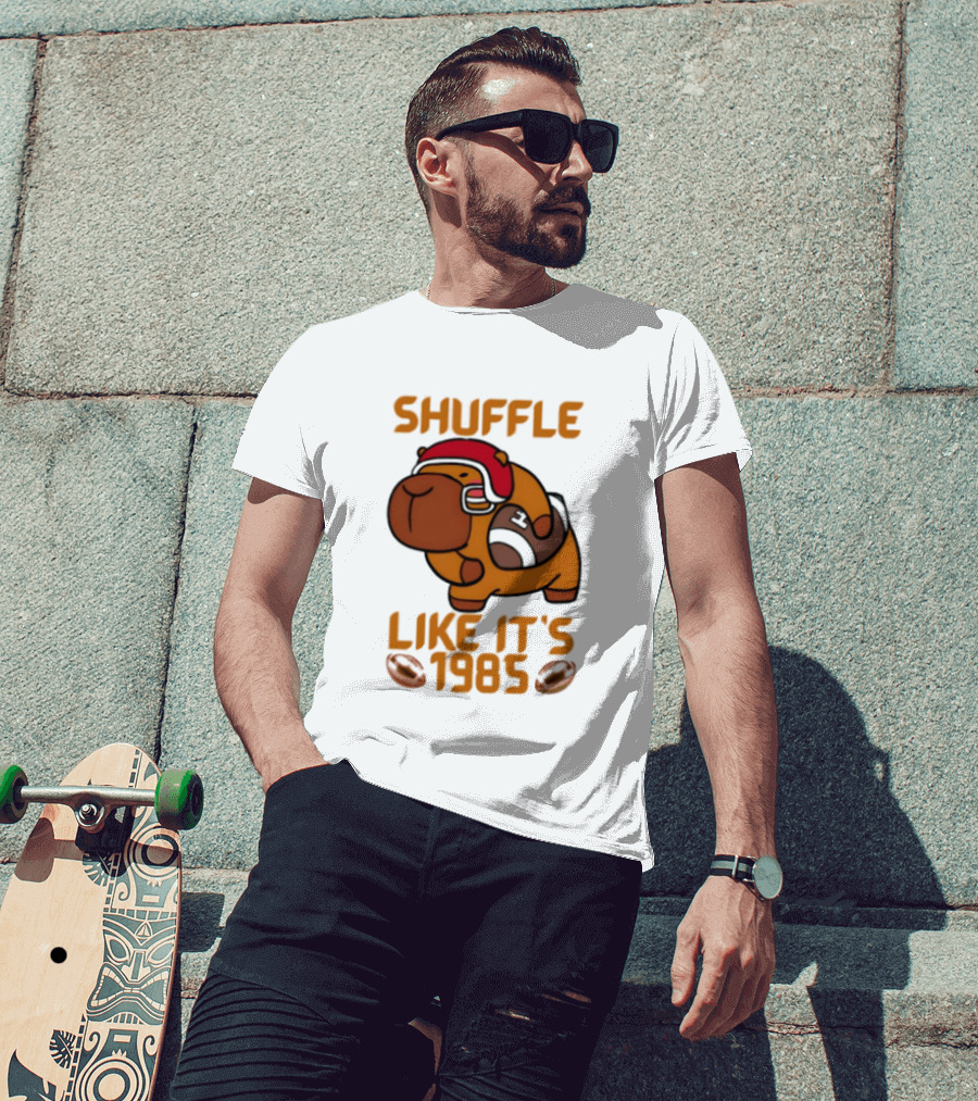 Shuffle Like It's 1985 Capybara With Headphones T-Shirt