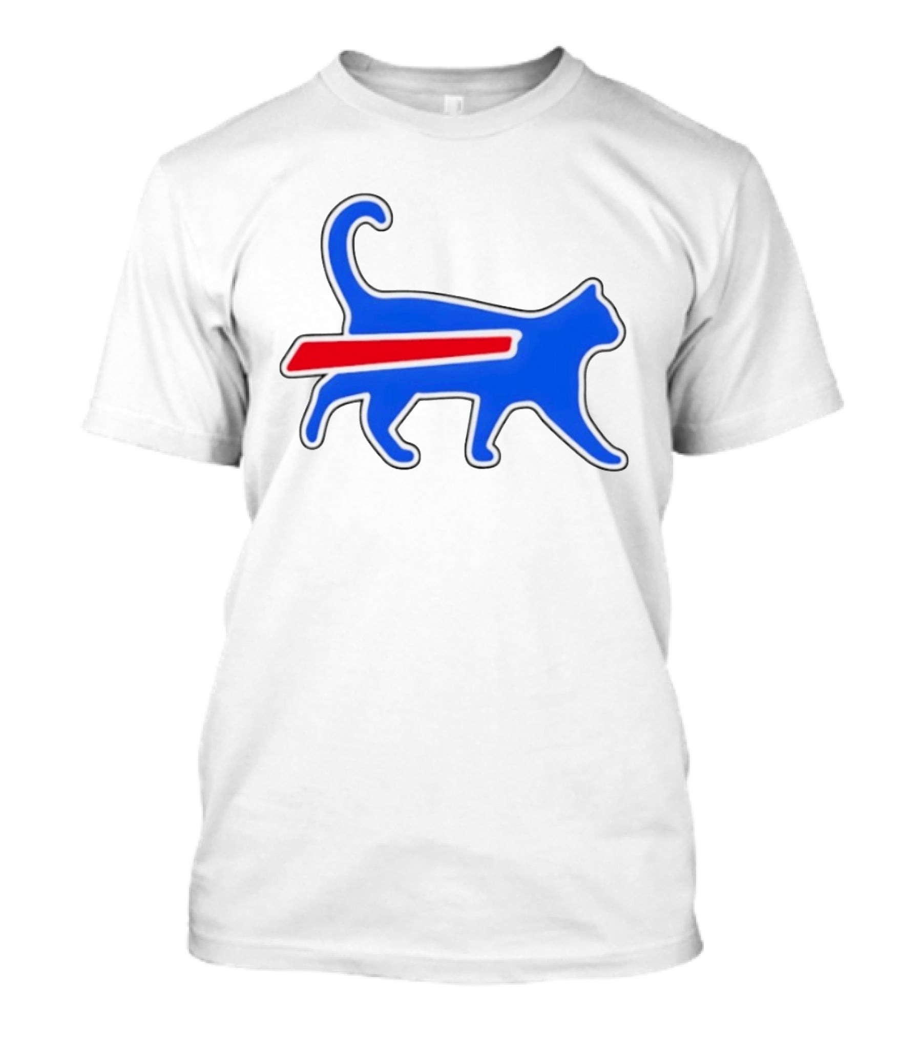 Buffalo Bills Cat Logo Parody Red And Blue T-Shirt