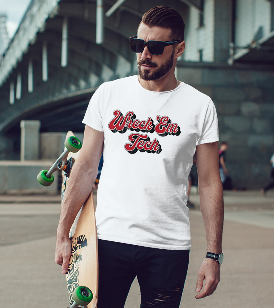 Wreck Em Tech Classic Texas Tech 70s Script T-Shirt