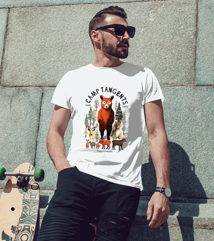 Camp Tangents Bear Crew Wildlife Forest Animals T-Shirt