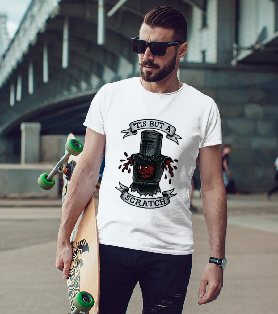 Tis But A Scratch Monty Python Black Knight Humor T-Shirt