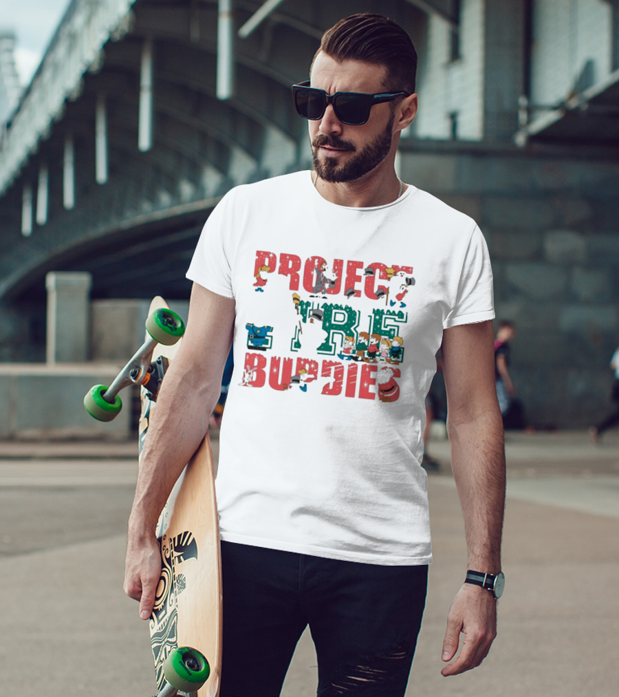 Project Fire Buddies Christmas Animated Characters And Santa Claus T-Shirt
