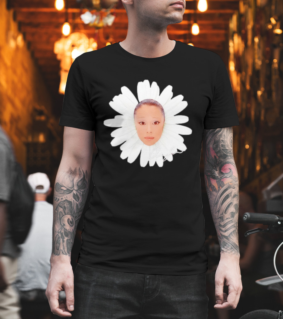 Ariana Grande Daisy Flower Face With Signature T-Shirt