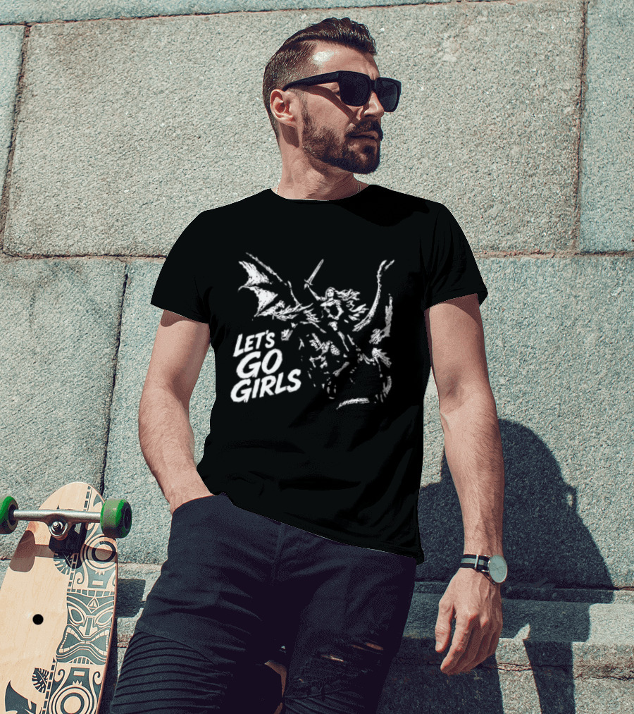 Let's Go Girls Dragon Rider Warrior Woman Sword Fighter T-Shirt