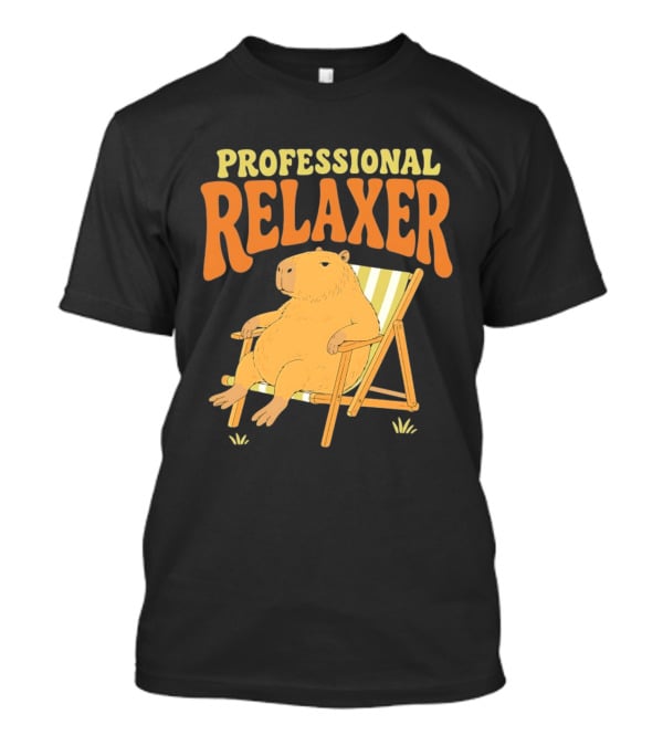 Professional Relaxer Capybara Sitting In Beach Chair T-Shirt