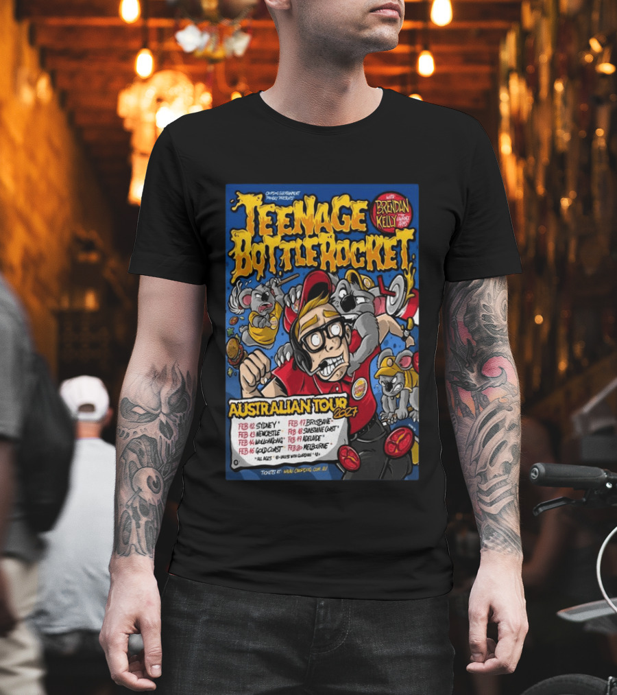 Teenage Bottle Rocket Australian Tour 2024 With Brendan Kelly Dates And Cities T-Shirt