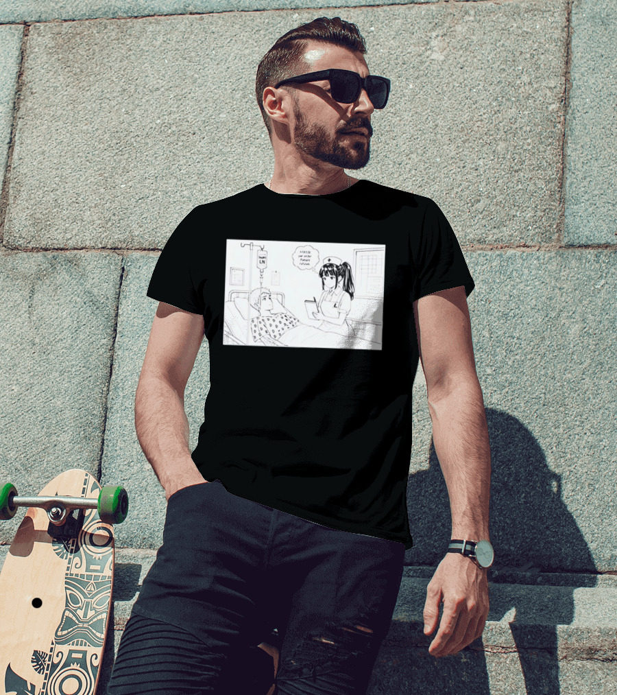 Nurse Manga Style Hospital Scene With Patient And IV Drip T-Shirt