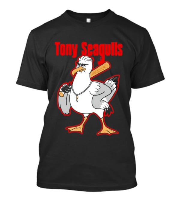 Tony Seagulls Mobster Bird Seagull Mafia T-Shirt