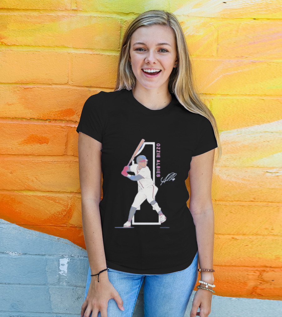 Ozzie Albies Atlanta Braves MLB Baseball Player Signature Edition T-Shirt