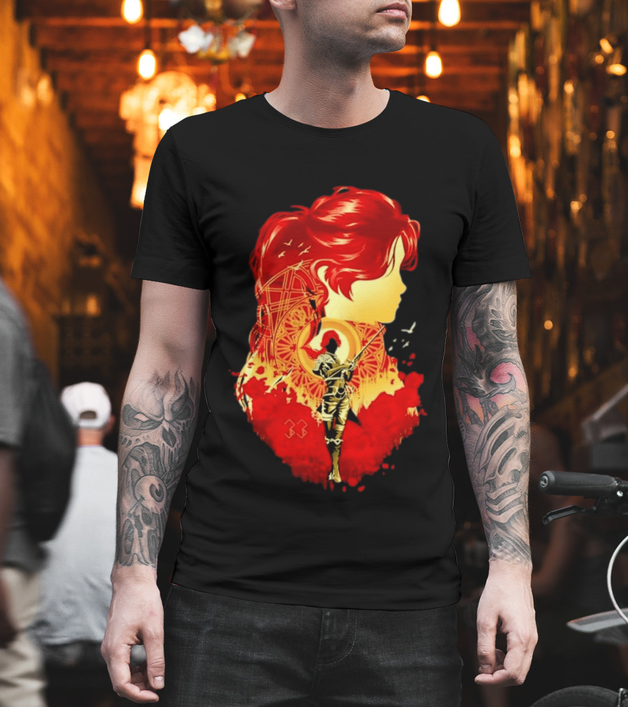Paintress Expeditioner Red Haired Warrior Emblem 33 Discovery T-Shirt