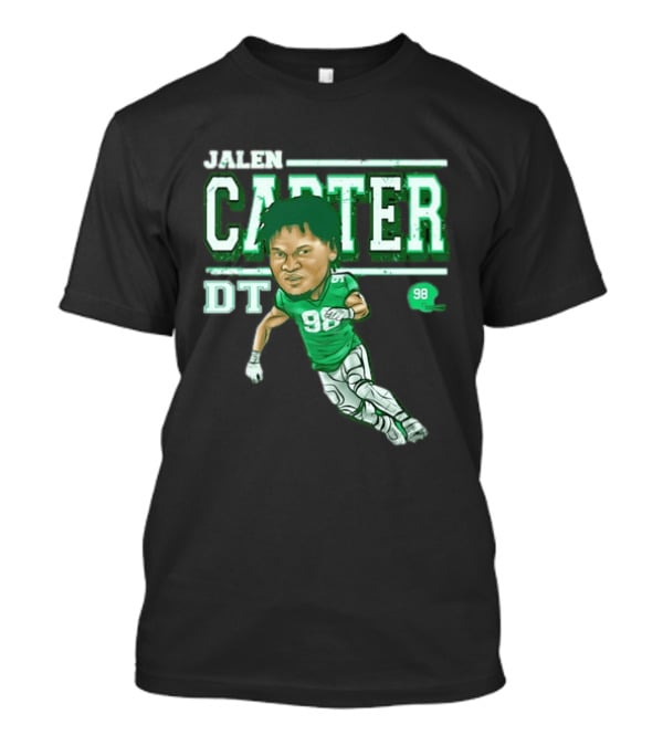 Jalen Carter Philadelphia Eagles DT 98 Caricature Football Player T-Shirt