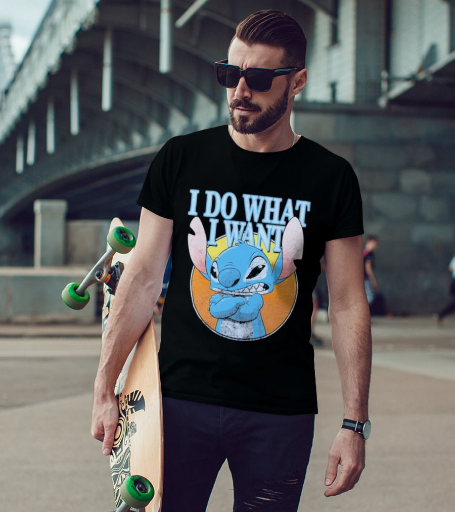 Disney Lilo And Stitch Men's Stitch I Do What I Want Vintage Look T-Shirt