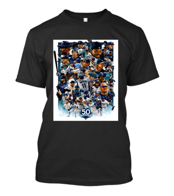 50 Seasons Presenting The Greatest Mariners Players Of All Time T-Shirt
