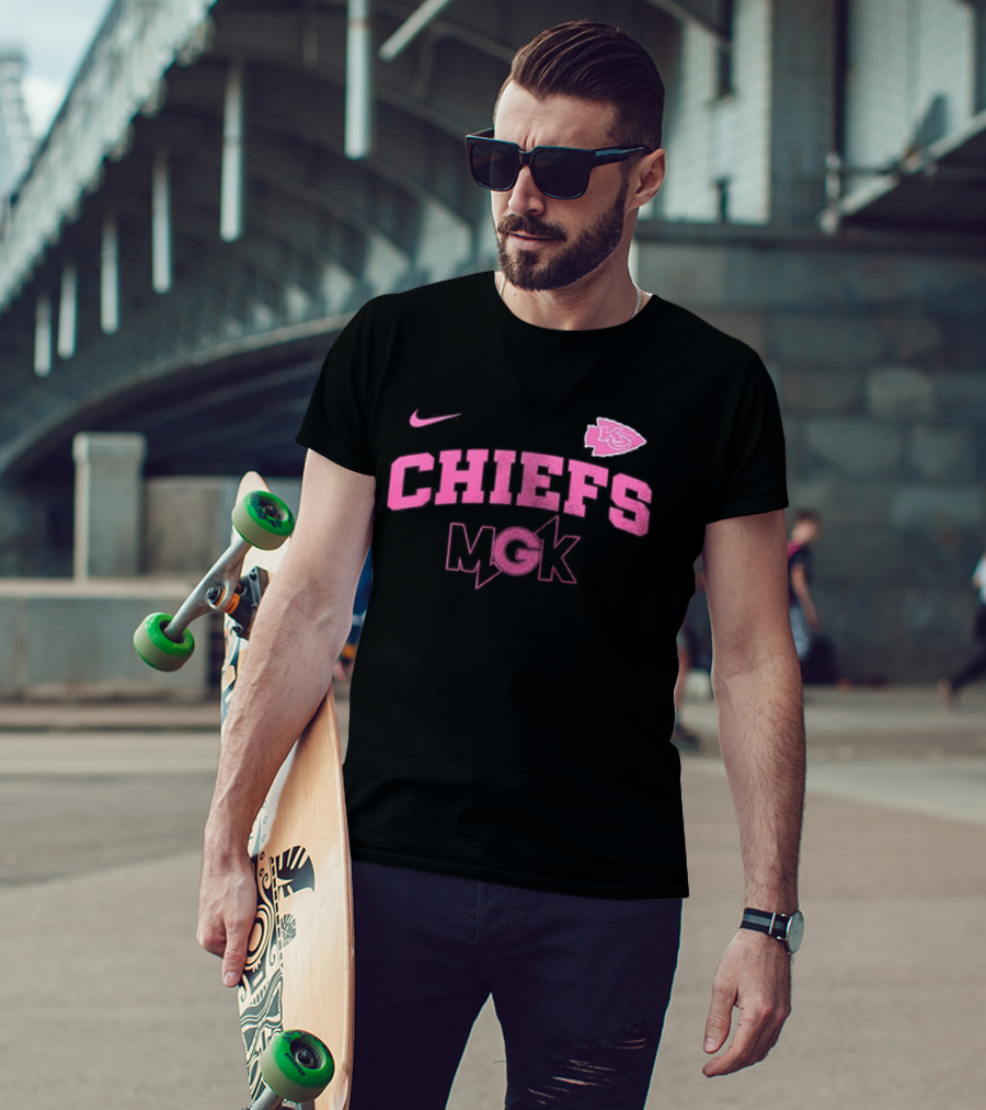Nike Kansas City Chiefs MGK Collaboration Pink T-Shirt