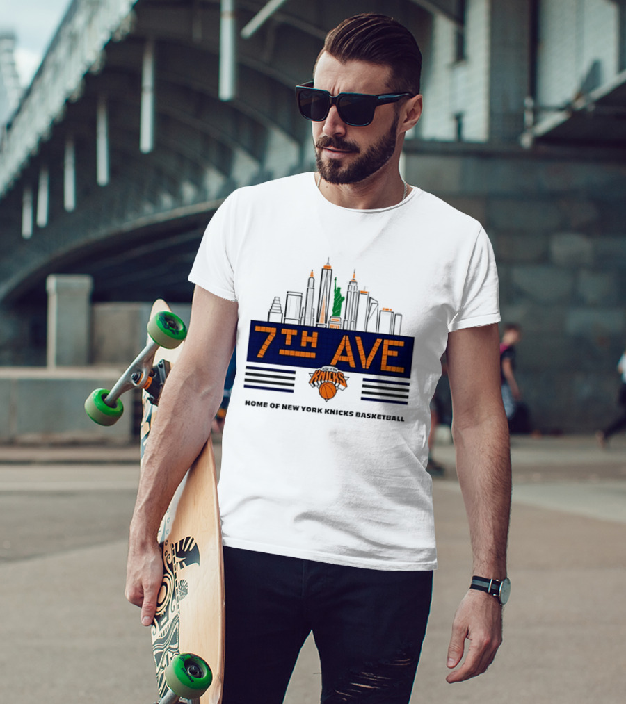 7th Ave New York Knicks Basketball Skyline T-Shirt