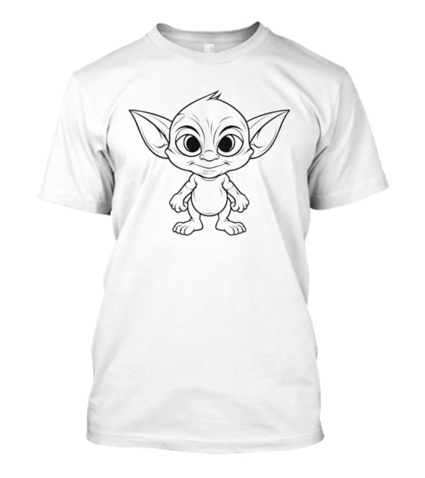 Bosquejo Del Esquema Baby Yoda Página Para Colorear Dibujo Personaje Adorable T-Shirt
