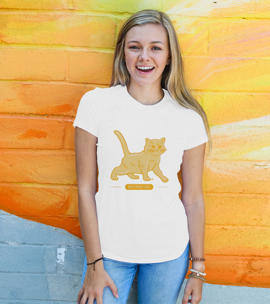 Butter Cat Animal Kitten Playful T-Shirt