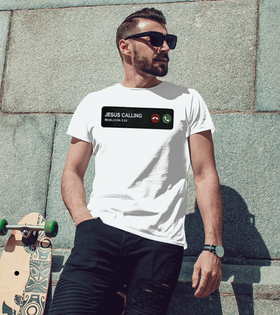 Jesus Calling Revelation 3 20 Christian Phone T-Shirt