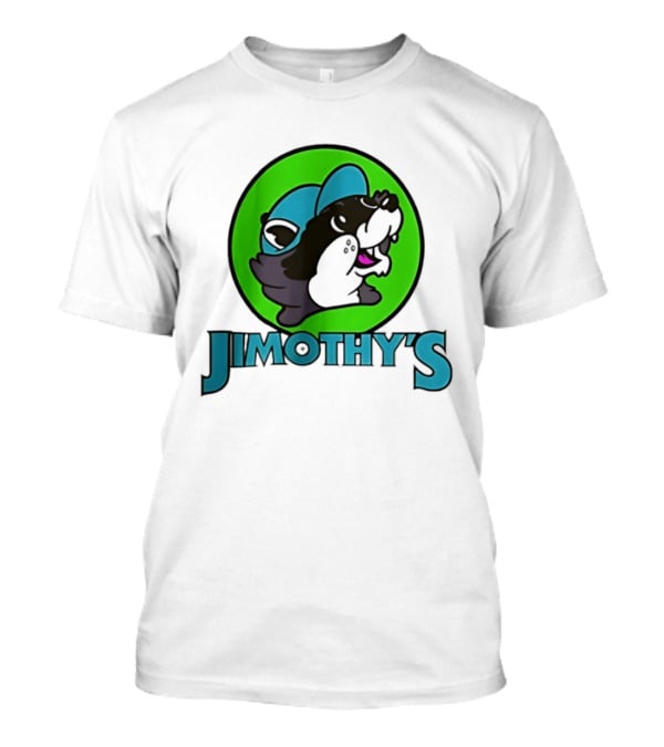 Jimothy's Cartoon Hat Character In Green Circle T-Shirt