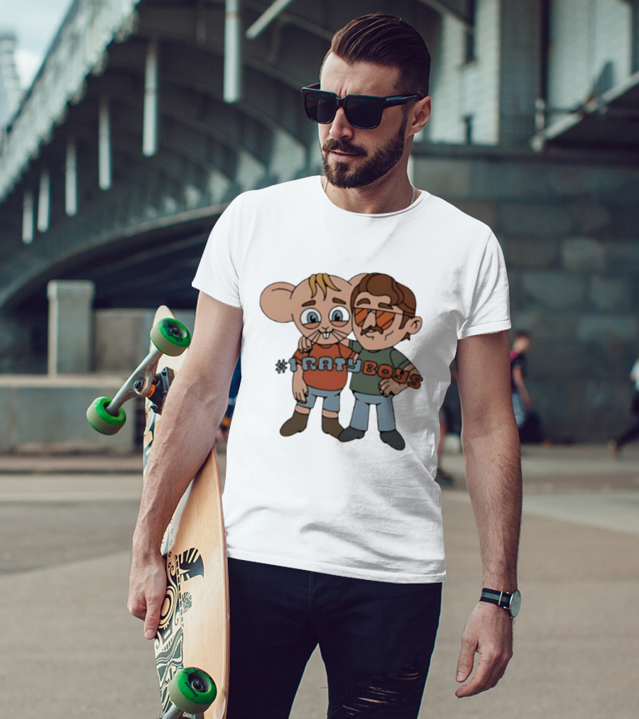 Ratyboys Cartoon Characters With Mouse And Sunglasses Duo T-Shirt