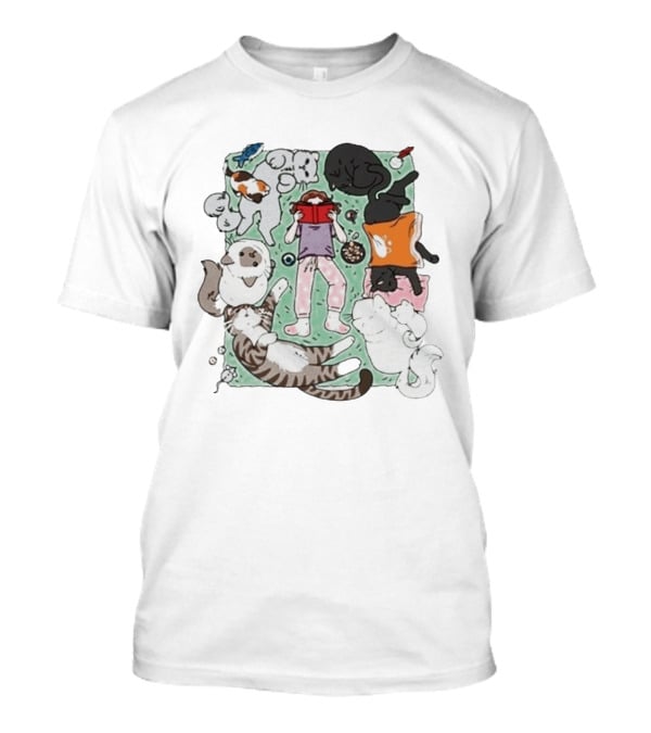 Lilsimsie Cozy Reading Party With Cats Playing And Lounging T-Shirt