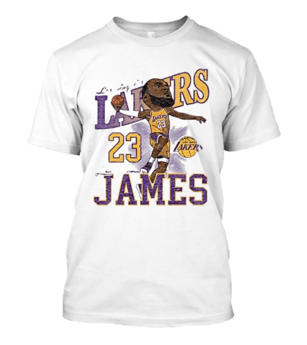 Los Angeles Lakers Lebron James 23 Basketball Caricature Player T-Shirt