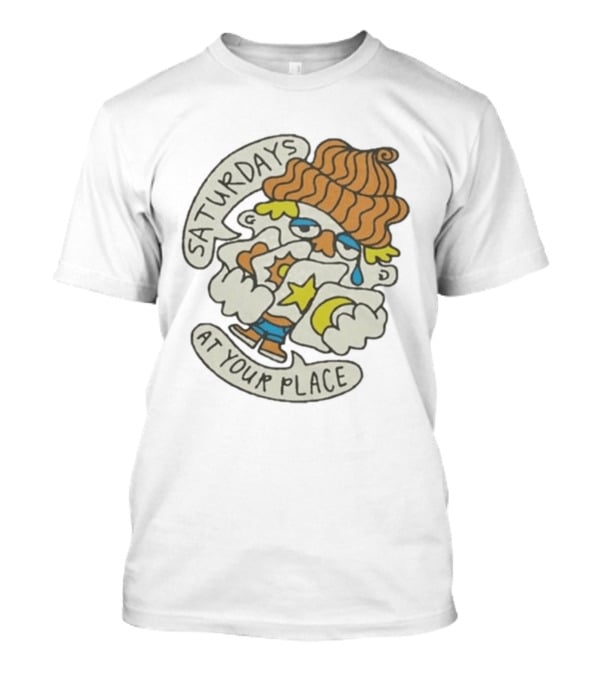 Saturdays At Your Place Cartoon Character With Beanie T-Shirt