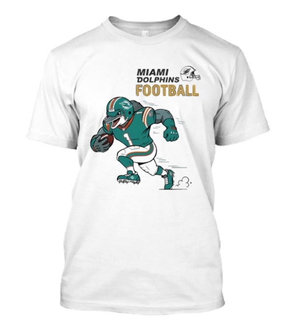 Miami Dolphins Aqua Rush Football Helmet Player T-Shirt