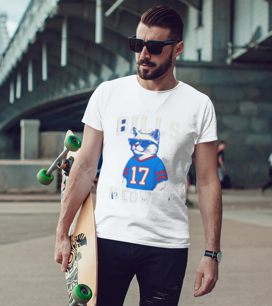 Bills Meowfia Cat 17 Jersey Buffalo Fan Football Sports T-Shirt