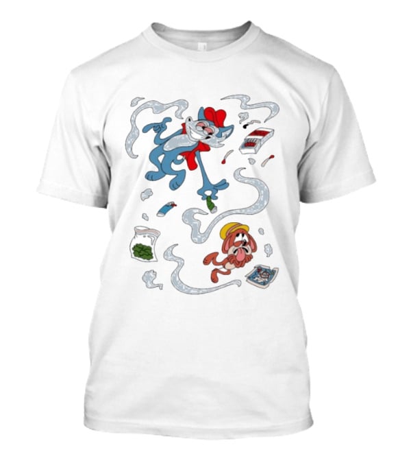 Original Ls Mark Catching Up Episode 2 Cartoon Characters With Smoke And Comic Effects T-Shirt
