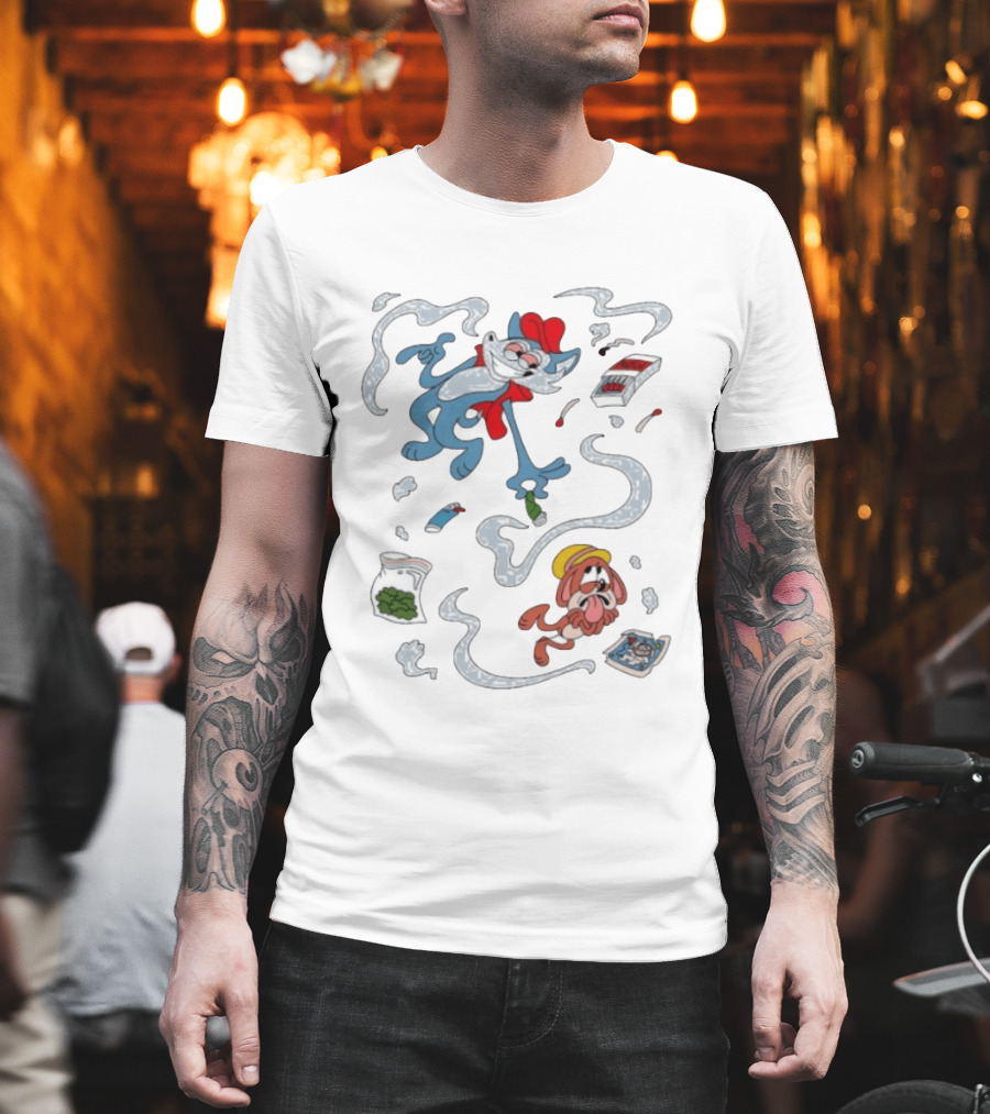 Original Ls Mark Catching Up Episode 2 Cartoon Characters With Smoke And Comic Effects T-Shirt