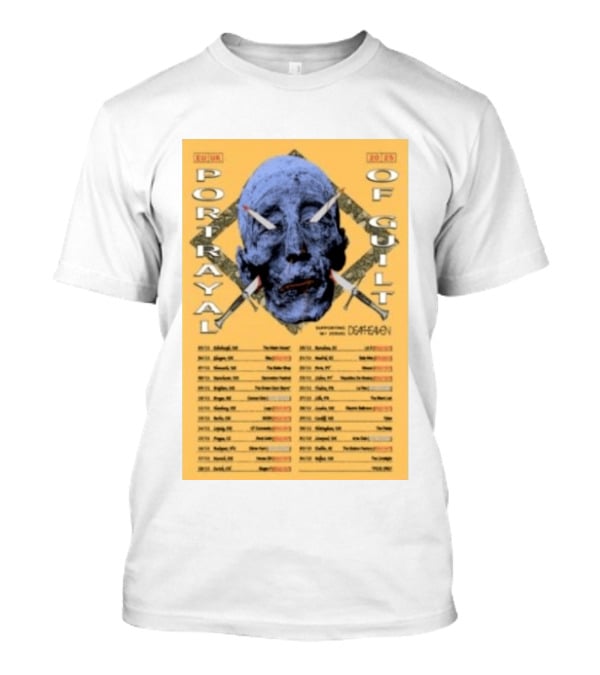 Portrayal Of Guilt Europe Tour 2025 Featuring Deafheaven Dates And Locations T-Shirt