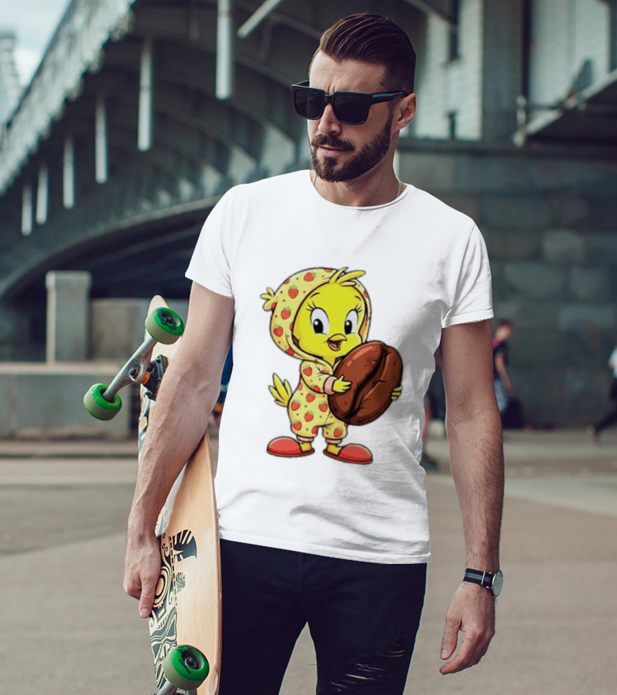 Tweety Coffee I Haven't Lost My Mind Half Of It Just Wandered Off Pajamas With Strawberry Onesie And Coffee Bean T-Shirt