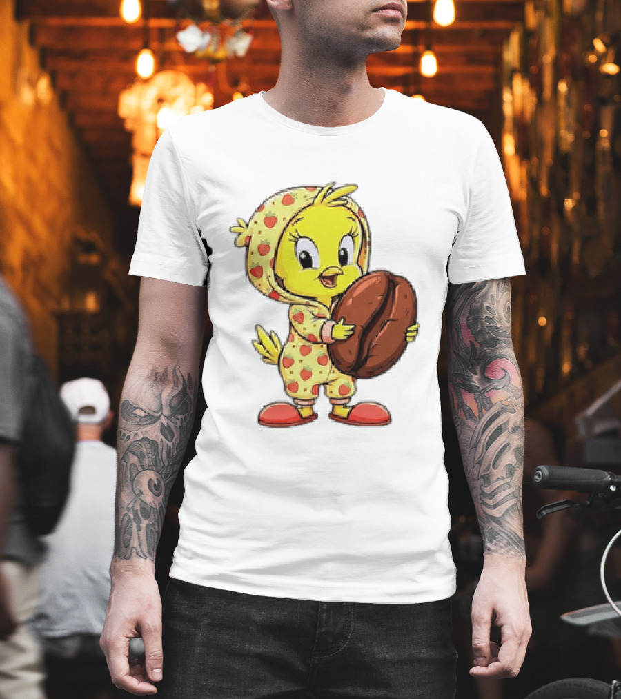 Tweety Coffee I Haven't Lost My Mind Half Of It Just Wandered Off Pajamas With Strawberry Onesie And Coffee Bean T-Shirt