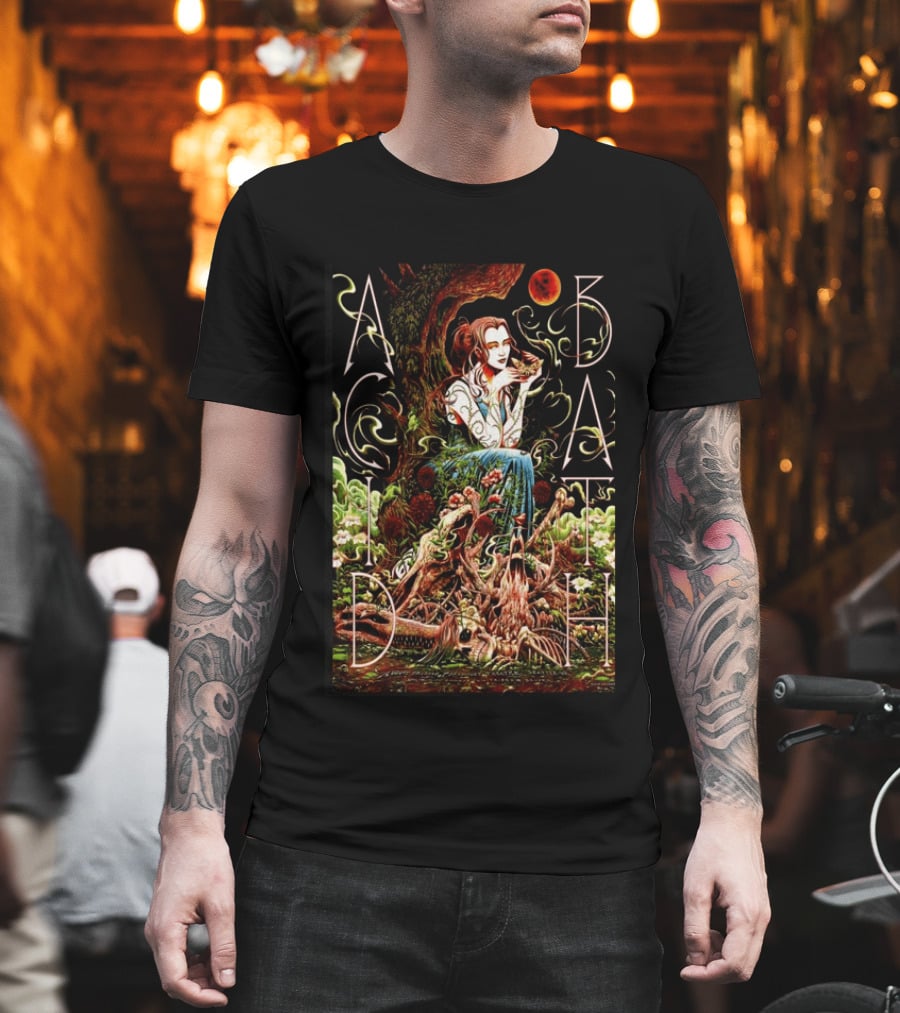 Acid Bath Seattle 2026 Concert Ethereal Woman And Enchanted Forest Scene With Red Moon T-Shirt
