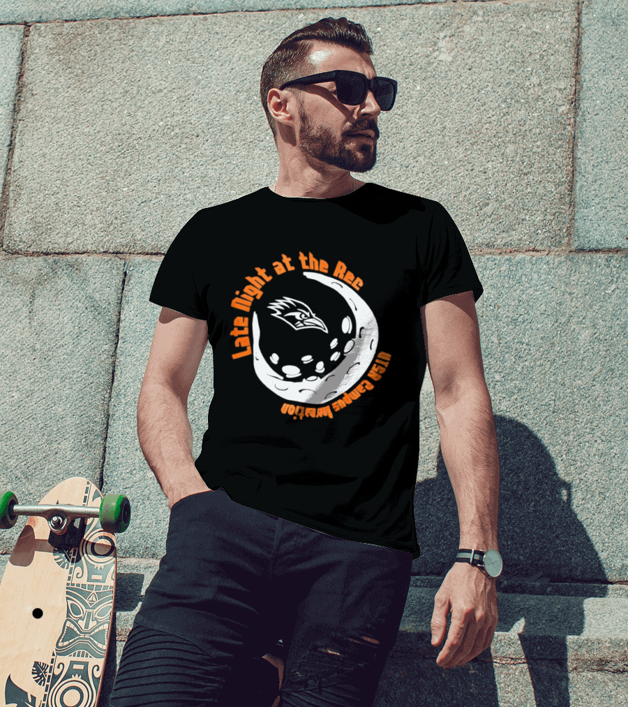 Late Night At The Rec UTSA Roadrunners Campus Recreation Moon T-Shirt