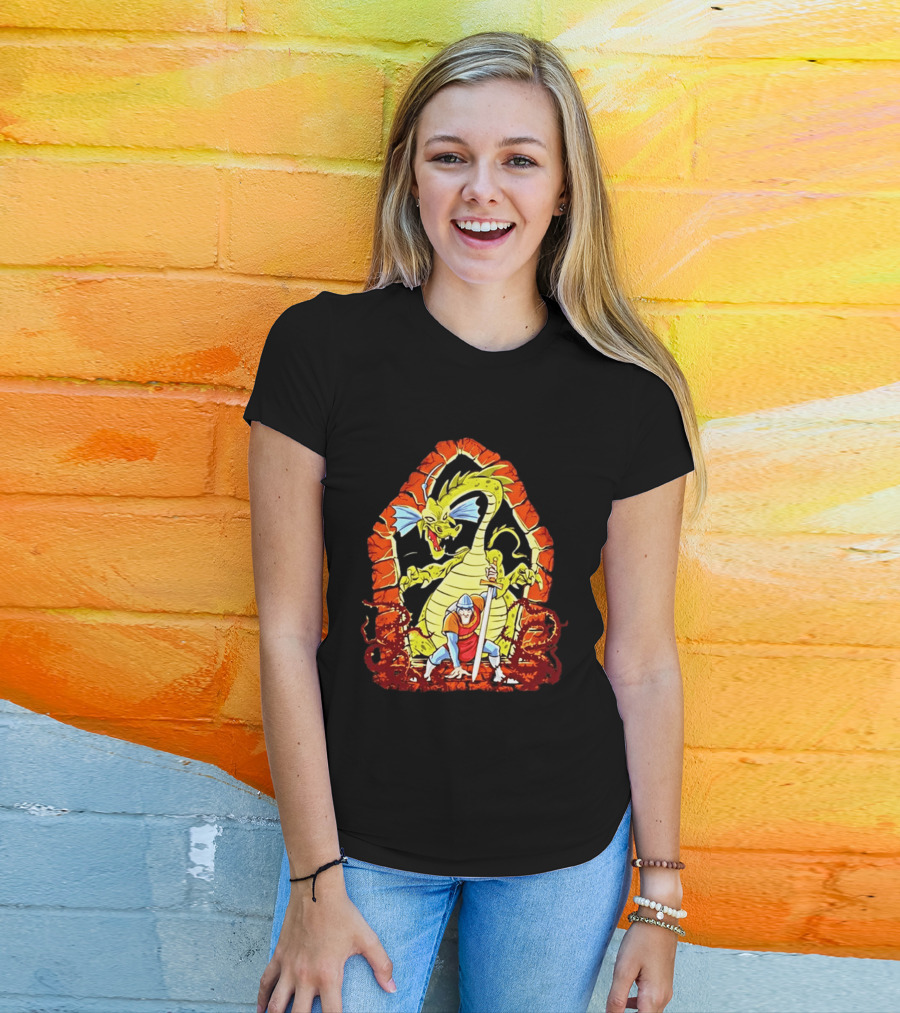 Dirk The Daring Dragon Lair Knights Sword Battle Fantasy Quest Video Game Adventure T-Shirt