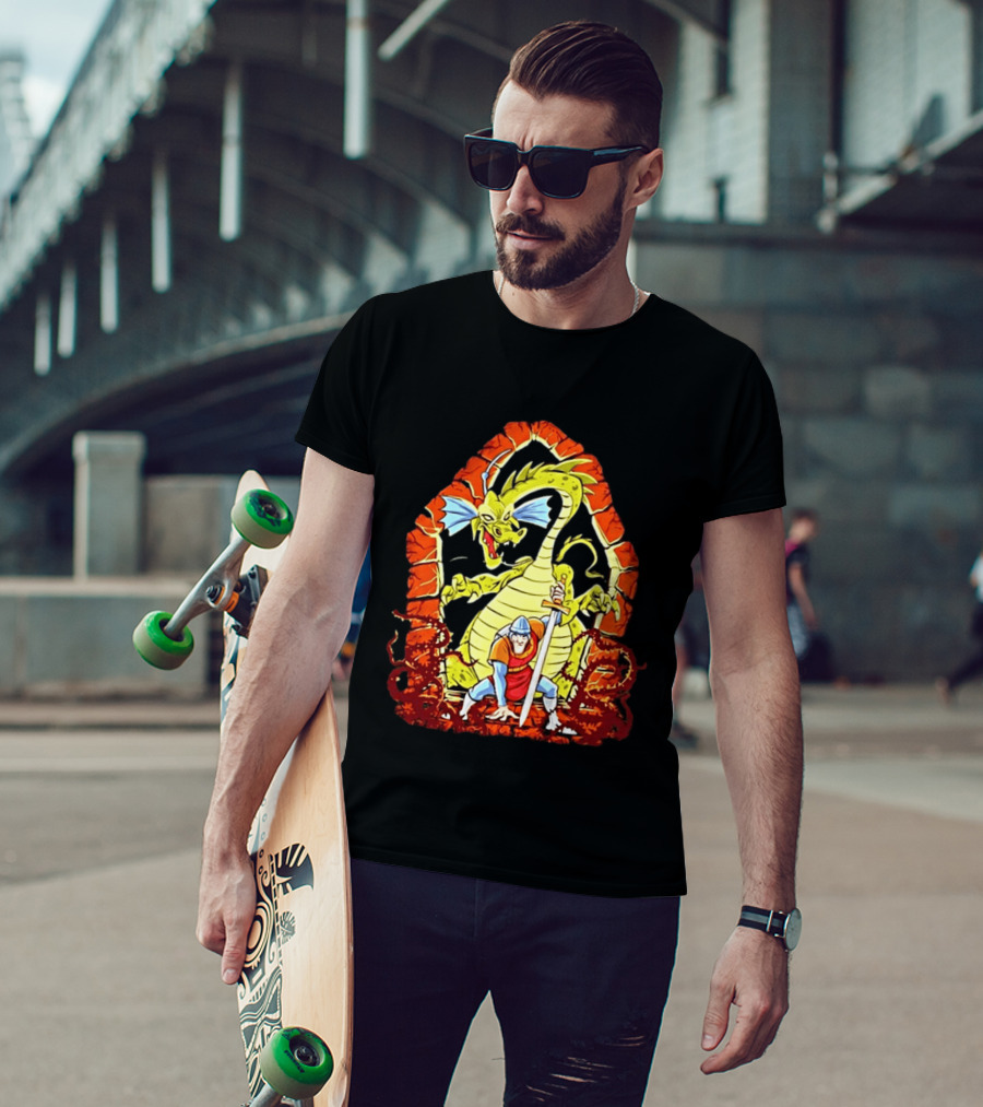 Dirk The Daring Dragon Lair Knights Sword Battle Fantasy Quest Video Game Adventure T-Shirt