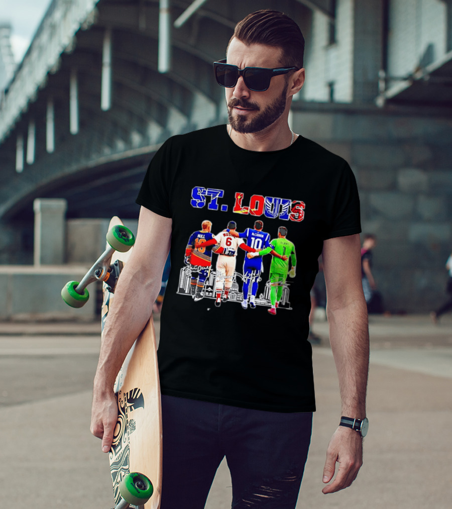 St Louis Hull Musial McCarron Berube Sports Team Players United Iconic City Skyline T-Shirt