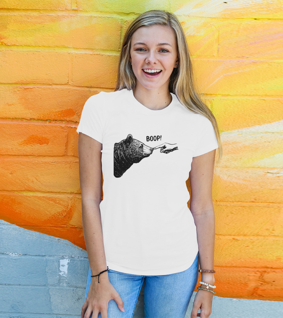 Bear Boop Finger Touching Nose T-Shirt