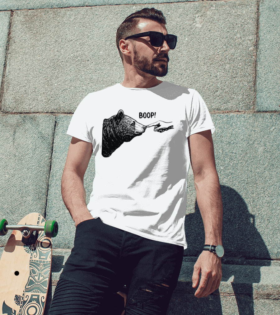 Bear Boop Finger Touching Nose T-Shirt