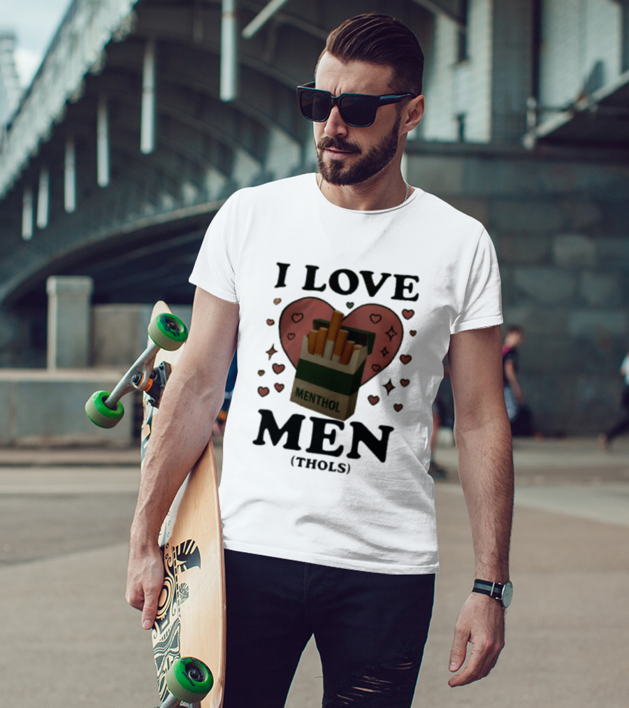 I Love Menthol Cigarettes Heart Cartoon Pack T-Shirt