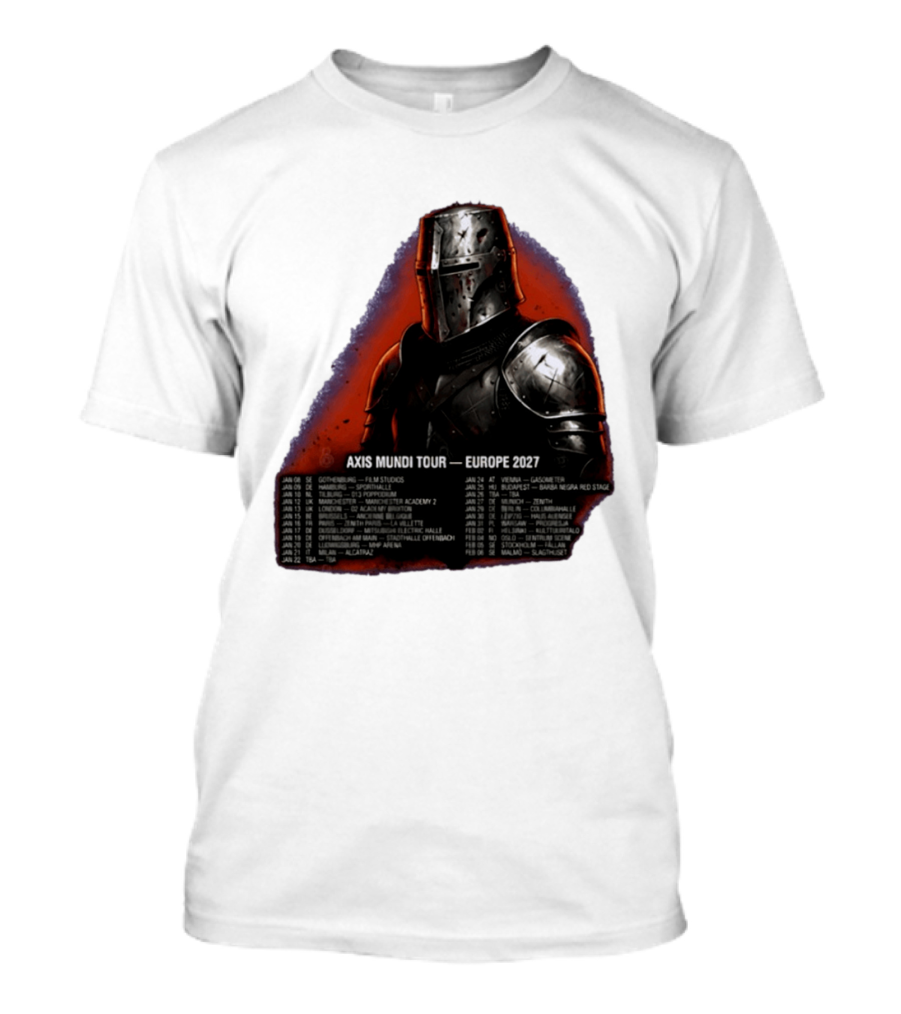 Imminence August Burns Red Axis Mundi Tour 2027 Europe Knights T-Shirt