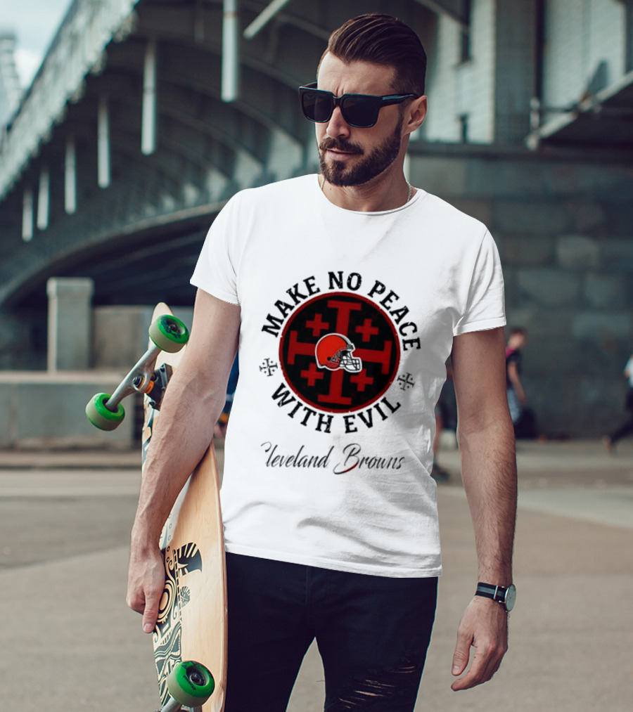 Cleveland Browns Make No Peace With Evil Red Cross Helmet T-Shirt