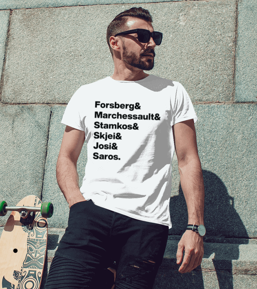 Forsberg Marchessault Stamkos Skjei Josi Saros Roster Names T-Shirt