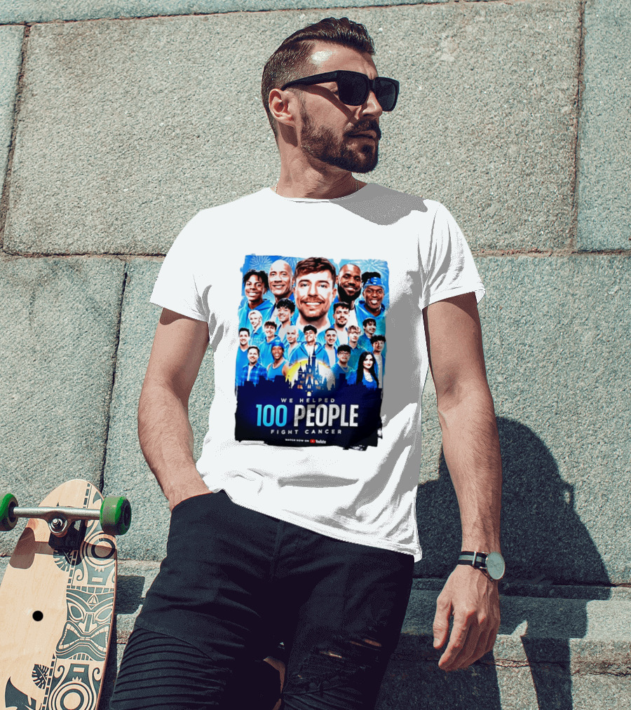 Mrbeast We Helped 100 People Fight Cancer YouTube Video Collaboration T-Shirt