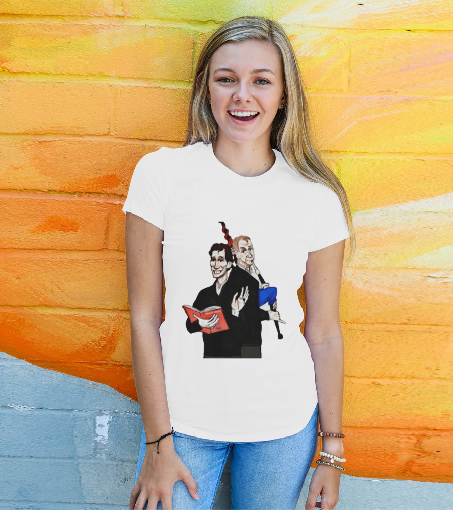 The Rest Is Politics Rory Stewart Red Book Talking Figure Cartoon T-Shirt