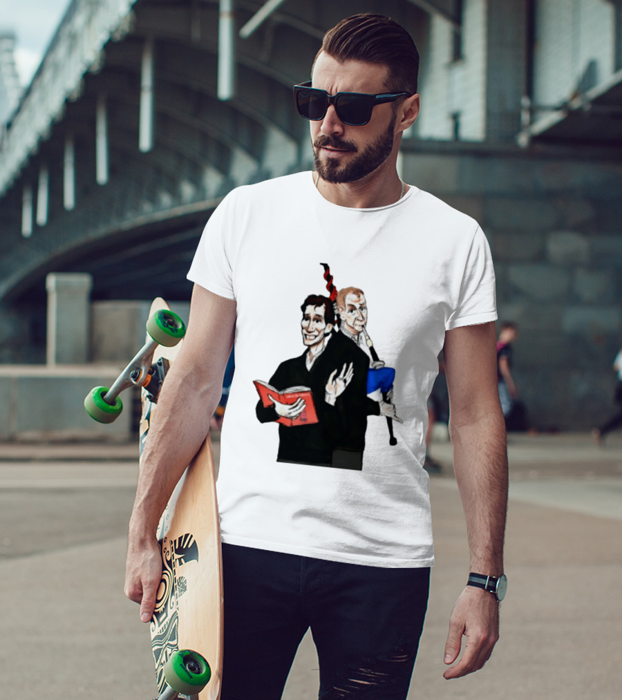 The Rest Is Politics Rory Stewart Red Book Talking Figure Cartoon T-Shirt
