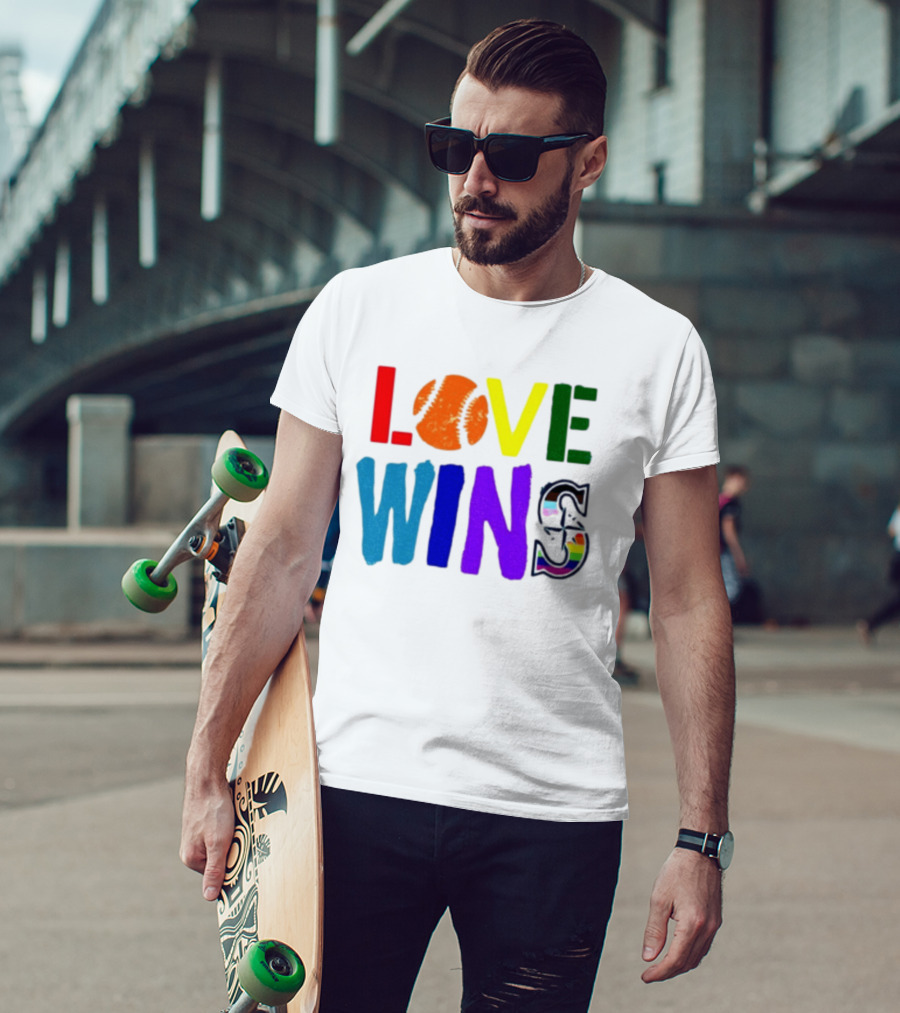 Julio Rodriguez Love Wins Seattle Mariners MLB Baseball T-Shirt